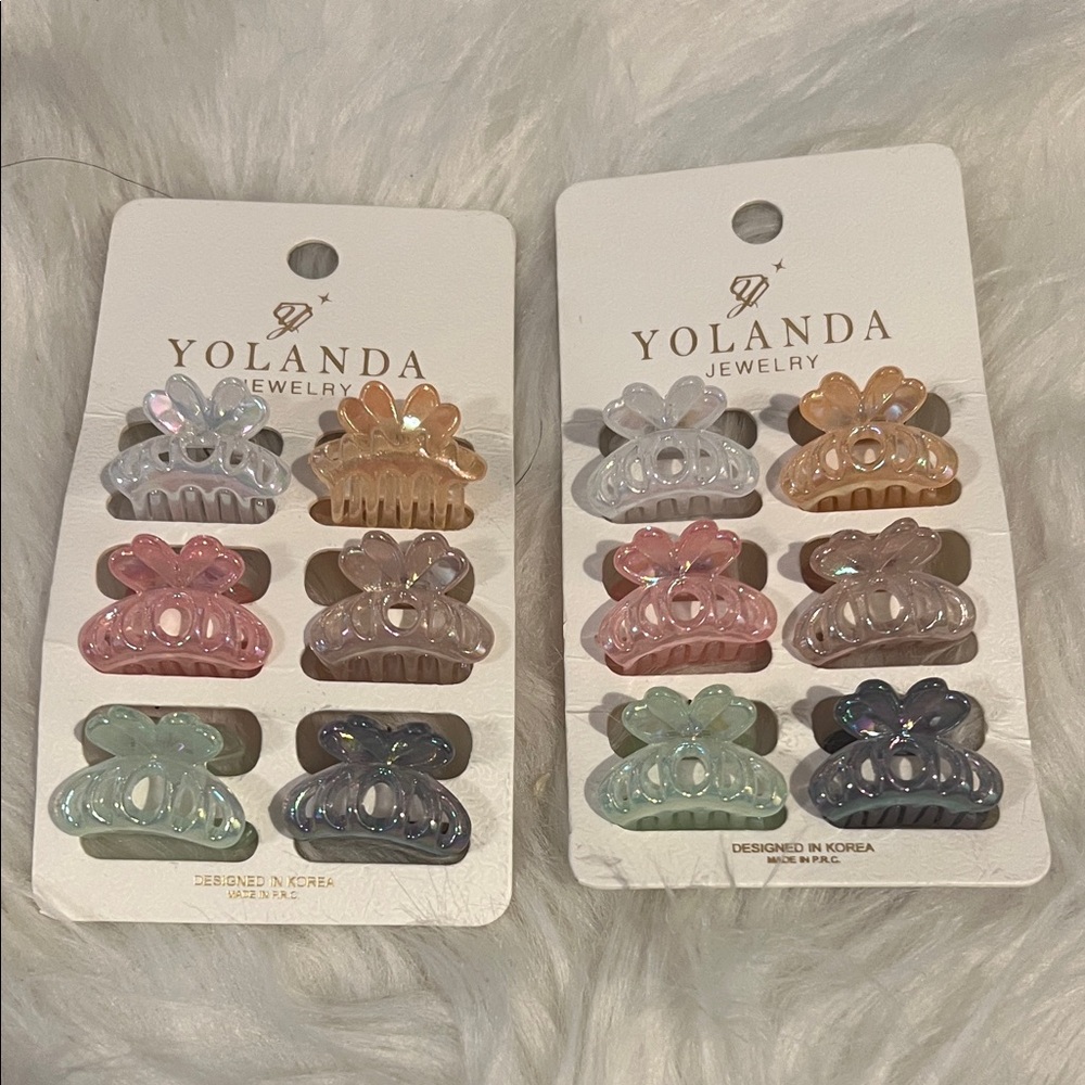 😎NEW😎Small Jewelry Hair Clips Set, Lot of 2